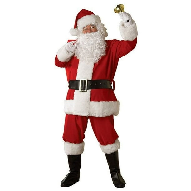 Details about   Togake Santa Suit Adults Men 11pcs Set Red Deluxe Classic Velvet Santa Claus Cos